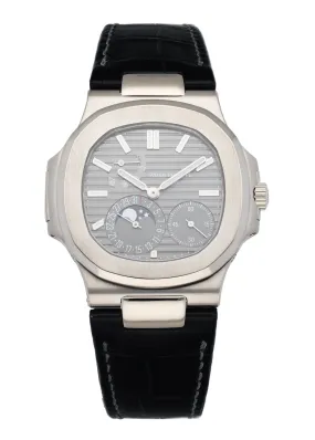 Patek Philippe Nautilus 5712G Moonphase 18K White Gold Men's Watch Box & Papers