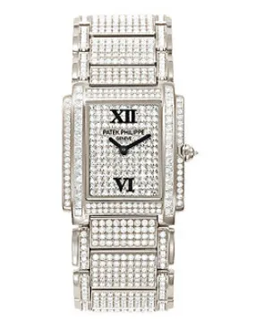 Patek Twenty-4 White Gold w- Diamonds Ladies Watch 4910-51G