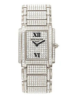 Patek Twenty-4 White Gold w- Diamonds Ladies Watch 4910-51G