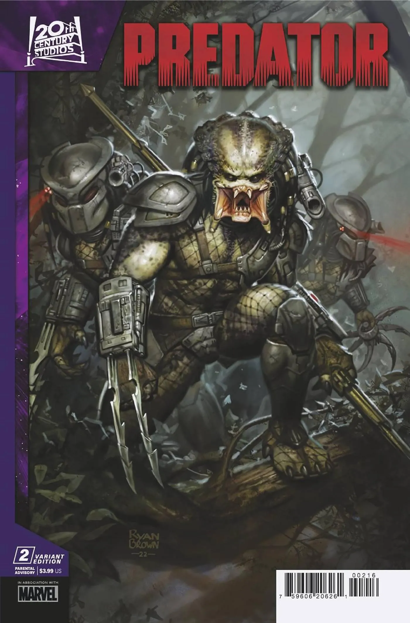 PREDATOR VOL 4 (2023) #2 25 COPY INCV RYAN BROWN VAR