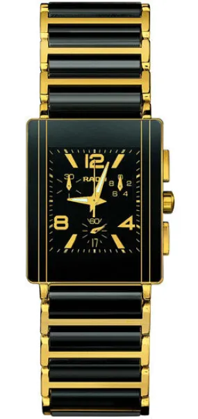 Rado Integral Chronograph 18kt Yellow Gold Black Ceramic Men's Watch R20592152