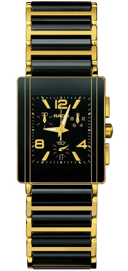 Rado Integral Chronograph 18kt Yellow Gold Black Ceramic Men's Watch R20592152