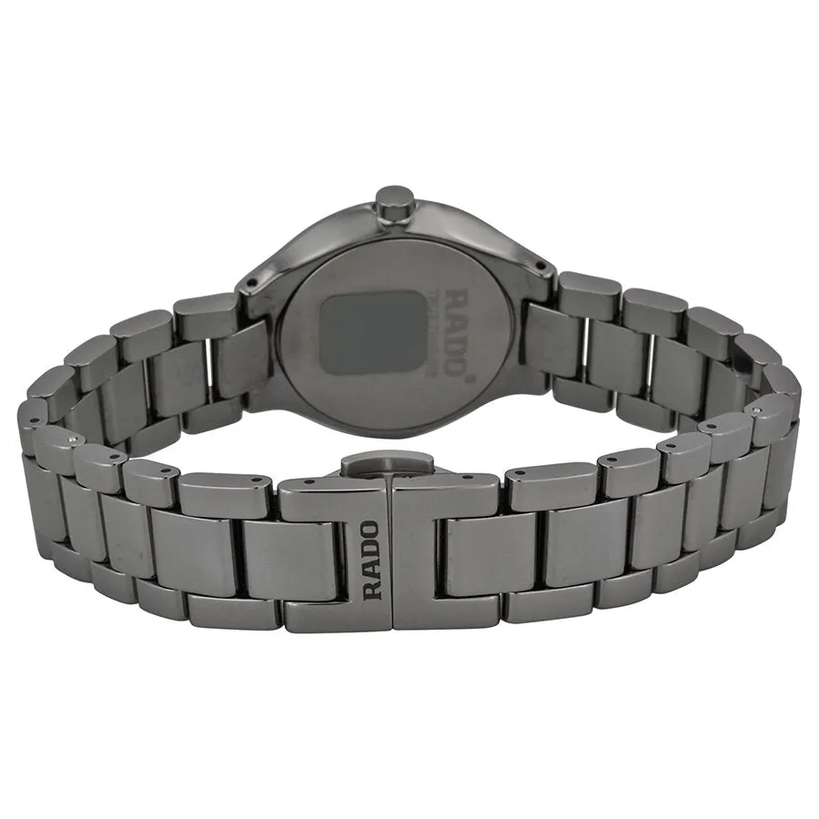 Rado True Thinline Black Dial Gunmetal Ceramic Ladies Watch R27956152