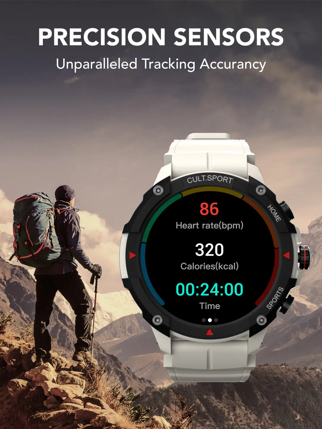 Ranger XR 1.43" AMOLED Outdoor Rugged Bluetooth Calling, 850 NITS, 10 Days Battery Life, Automatic Sports Recognition, Functional Crown, Always on Display (Beige White)