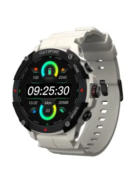 Ranger XR 1.43" AMOLED Outdoor Rugged Bluetooth Calling, 850 NITS, 10 Days Battery Life, Automatic Sports Recognition, Functional Crown, Always on Display (Beige White)