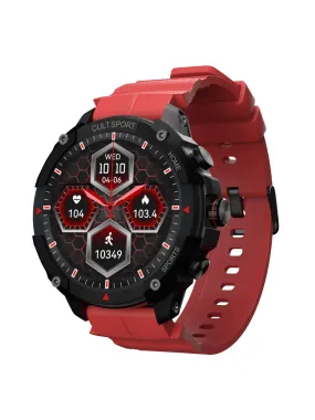 Ranger XR 1.43" AMOLED Outdoor Rugged Bluetooth Calling, 850 NITS, 10 Days Battery Life, Automatic Sports Recognition, Functional Crown, Always on Display (RED)