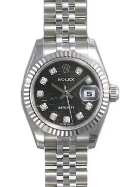 Rolex Lady Datejust 26 Black Dial Stainless Steel Jubilee Bracelet Automatic Watch 179174BKJDJ