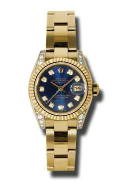 Rolex Lady Datejust 26 Blue Dial 18K Yellow Gold Oyster Bracelet Automatic Watch 179238BLDO