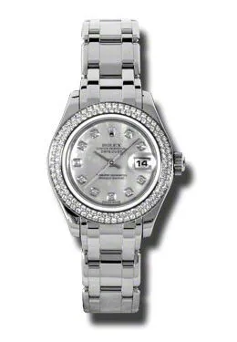 Rolex Lady-Datejust Pearlmaster Mother Of Pearl Diamond Dial 18K White Gold Automatic Ladies Watch 80339MDPM