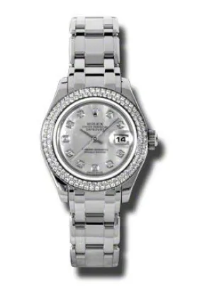 Rolex Lady-Datejust Pearlmaster Mother Of Pearl Diamond Dial 18K White Gold Automatic Ladies Watch 80339MDPM
