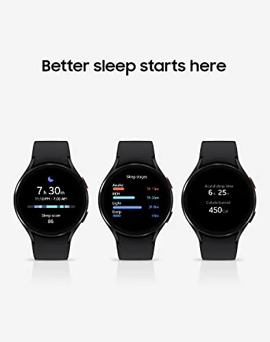 SAMSUNG Galaxy Watch 4 40mm Smartwatch with ECG Monitor Tracker for Health, Fitness, Running, Sleep Cycles, GPS Fall Detection, LTE, US Version, Black