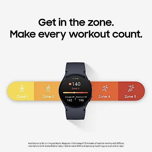 SAMSUNG Galaxy Watch 6 40mm LTE Smartwatch, Fitness Tracker, Personalized HR Zones, Advanced Sleep Coaching, Heart Monitor, BIA Sensor for Health Wellness Insights, Big Screen, US Version, Graphite