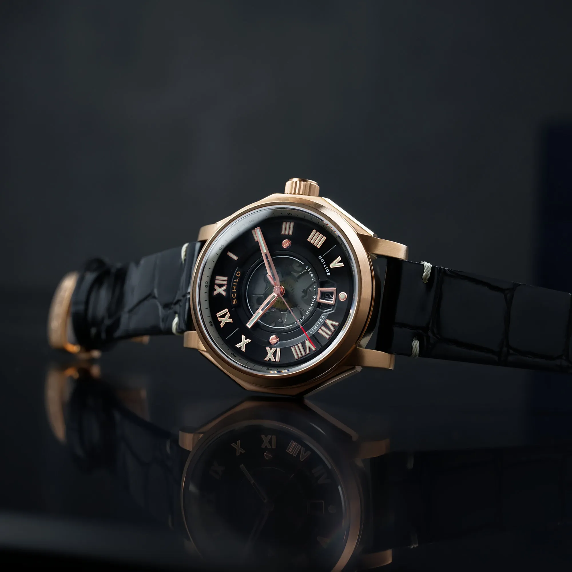 Schild Johann Swiss Automatic Rose Gold Men's Watch  SC-1003-02