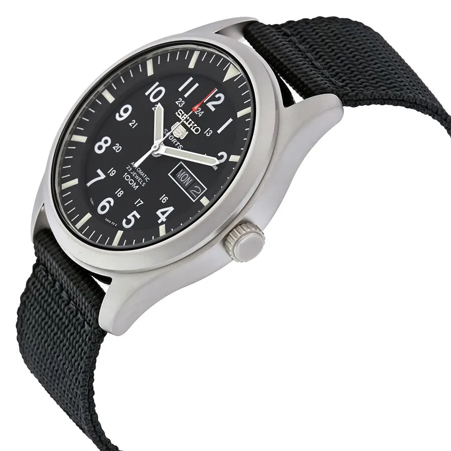 Seiko 5 Sport Automatic Black Canvas Men's Watch SNZG15