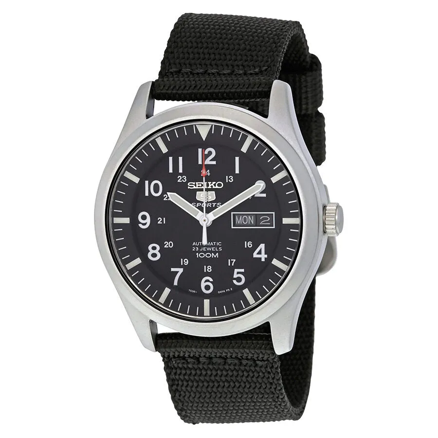 Seiko 5 Sport Automatic Black Canvas Men's Watch SNZG15