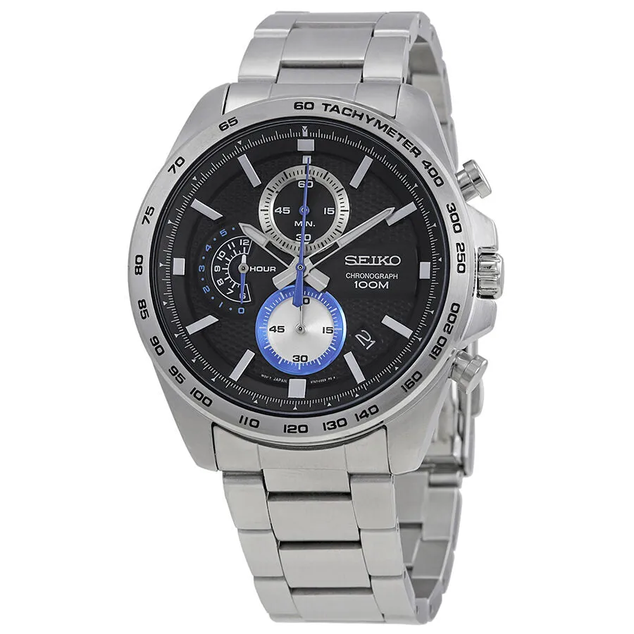 Seiko Black Dial Men's Chronograph Watch SSB257P1
