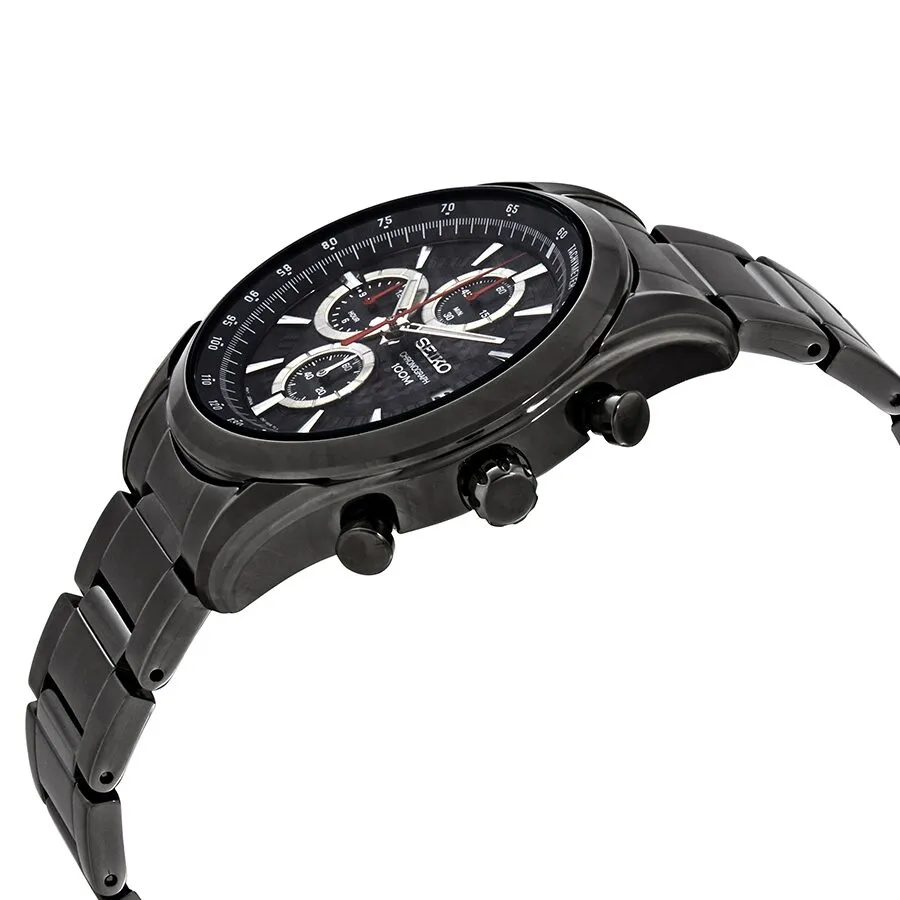 Seiko Chronograph Quartz Black Dial Men's Watch SSB179P1