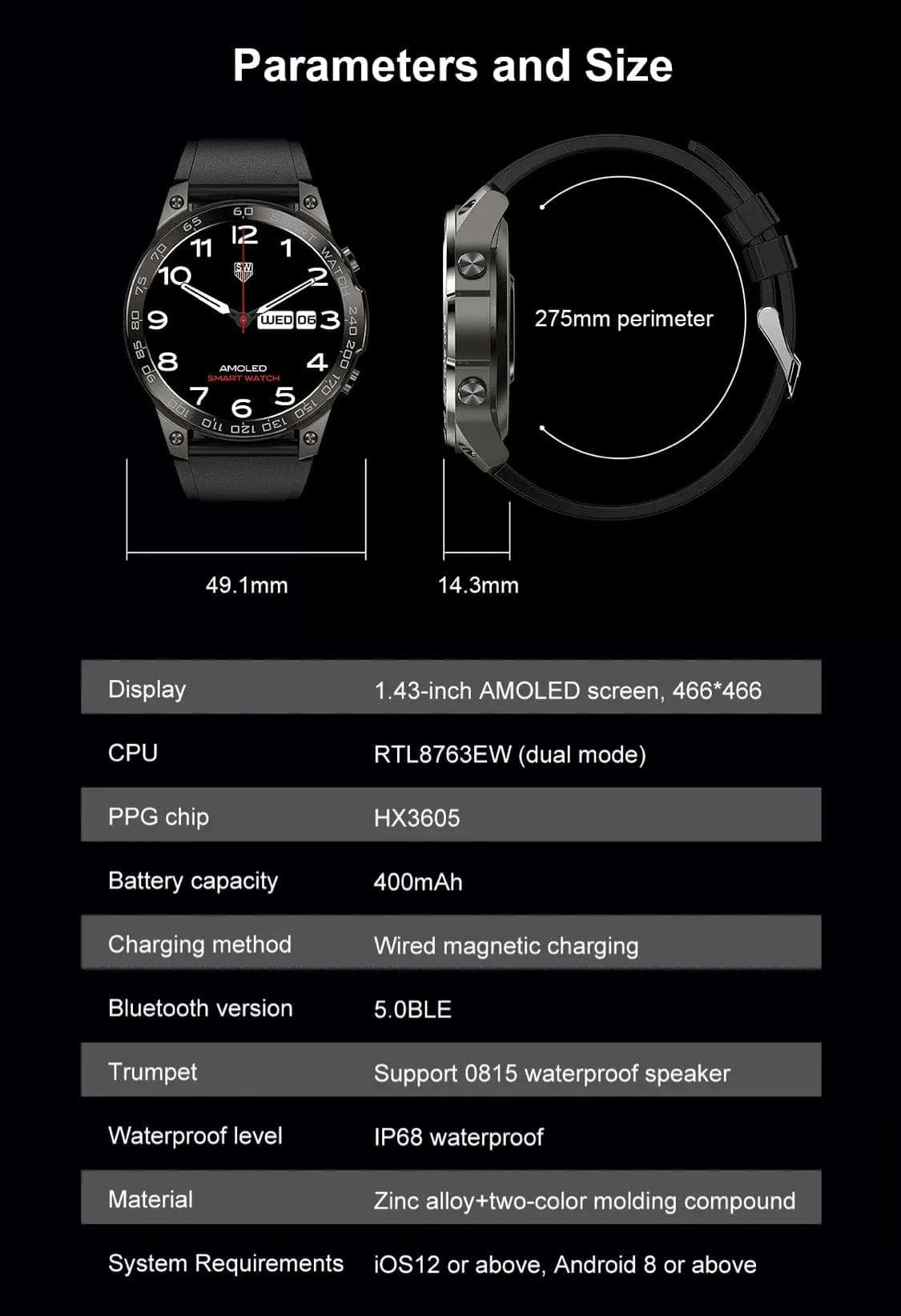 Senbono DM 50 Amoled Black
