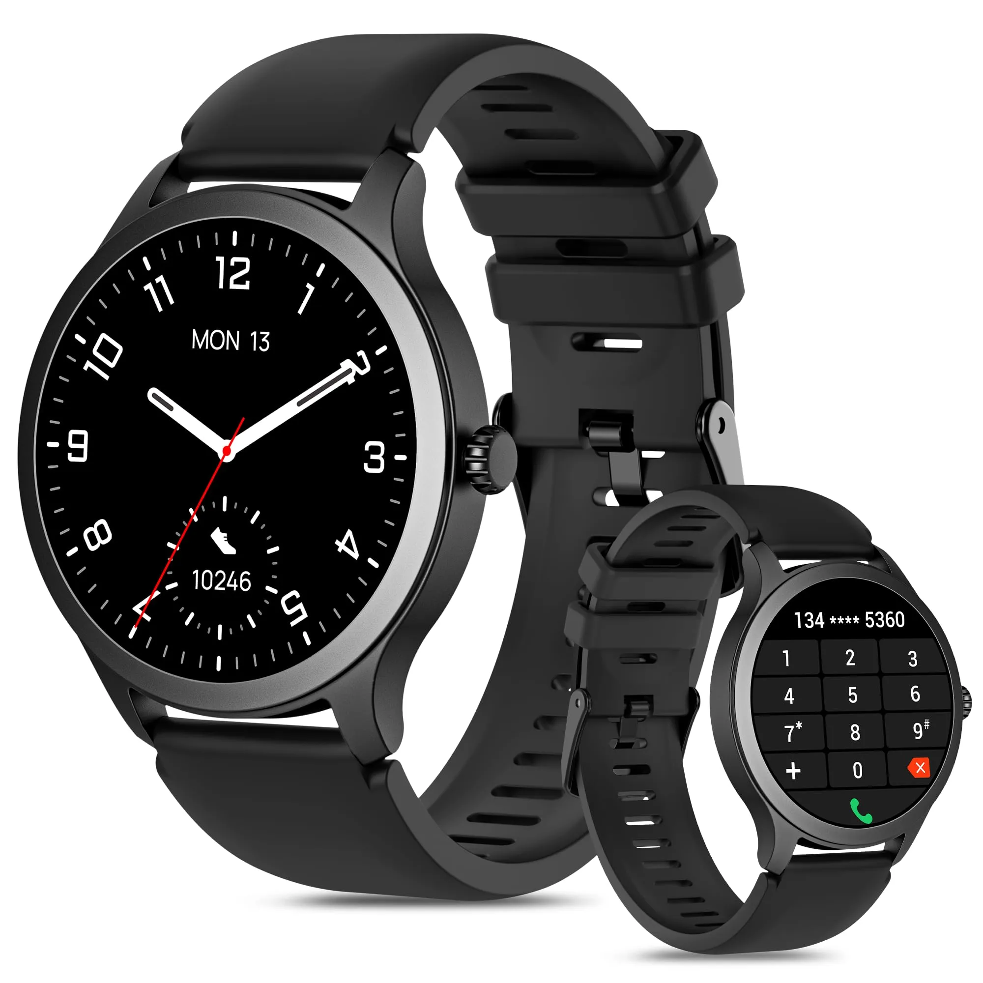 Smart Watch for Men Answer/Make Call, 1.32" Smartwatch Gifts with Blood Oxygen/Heart Rate/Sleep Monitor, IP68 Waterproof Fitness Tracker Step Calorie Counter Pedometer Workout Watch for Android iOS