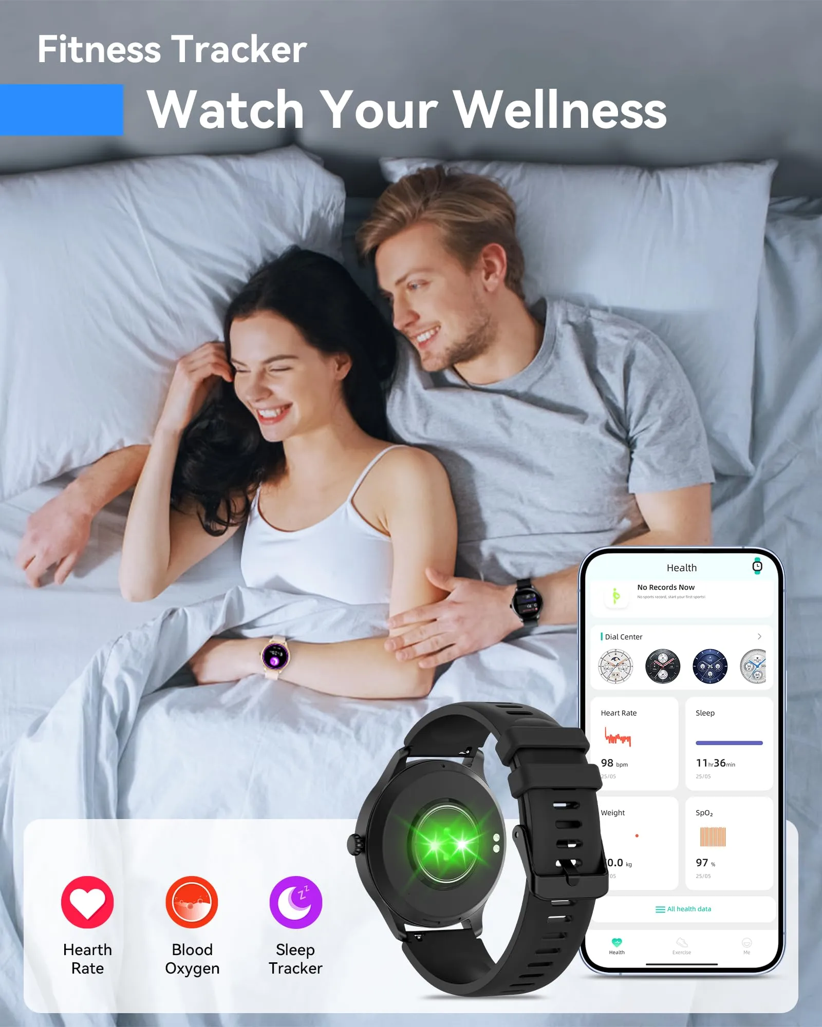 Smart Watch for Men Answer/Make Call, 1.32" Smartwatch Gifts with Blood Oxygen/Heart Rate/Sleep Monitor, IP68 Waterproof Fitness Tracker Step Calorie Counter Pedometer Workout Watch for Android iOS