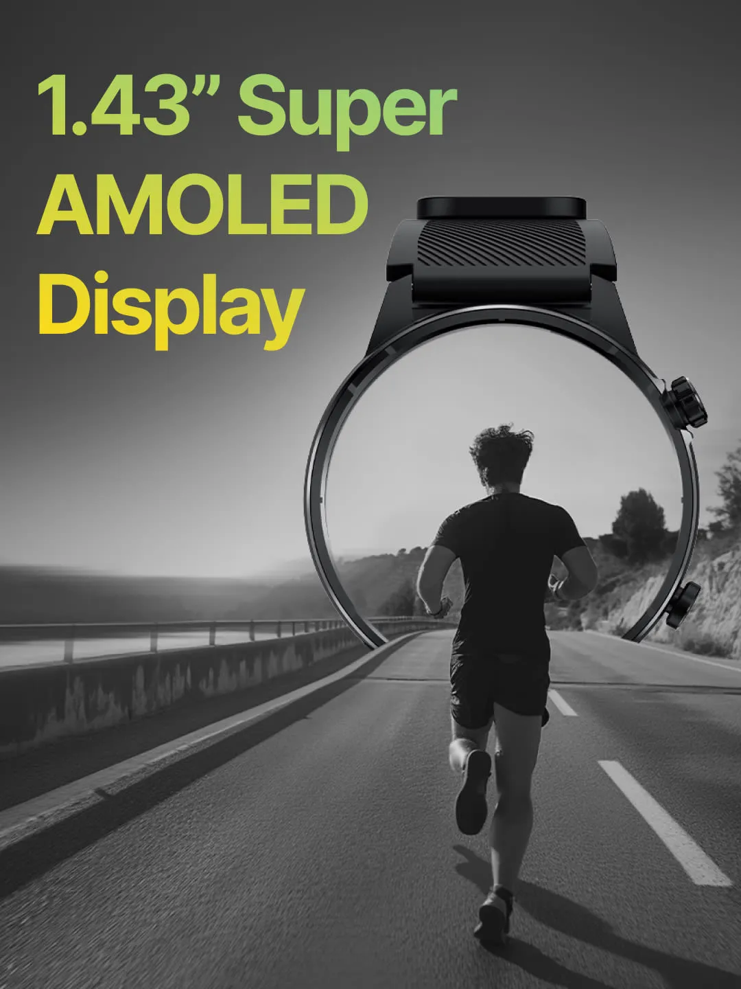 Sprint Running smartwatch with Built-in Turbo Track GPS, Multi-GNSS, Glonass, Galileo & Beidou, 1.43” AMOLED Display