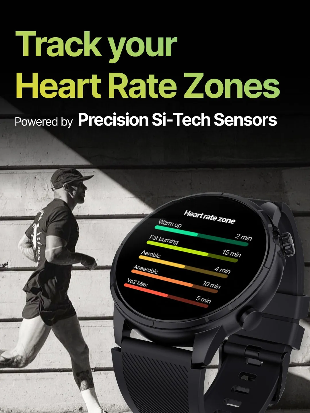 Sprint Running smartwatch with Built-in Turbo Track GPS, Multi-GNSS, Glonass, Galileo & Beidou, 1.43” AMOLED Display