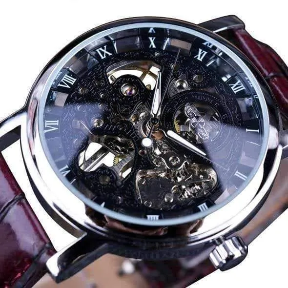 Steampunk Skeleton Leather Wrist Watch