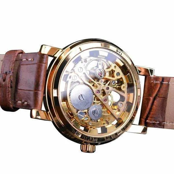 Steampunk Skeleton Leather Wrist Watch