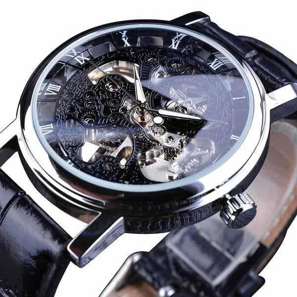 Steampunk Skeleton Leather Wrist Watch