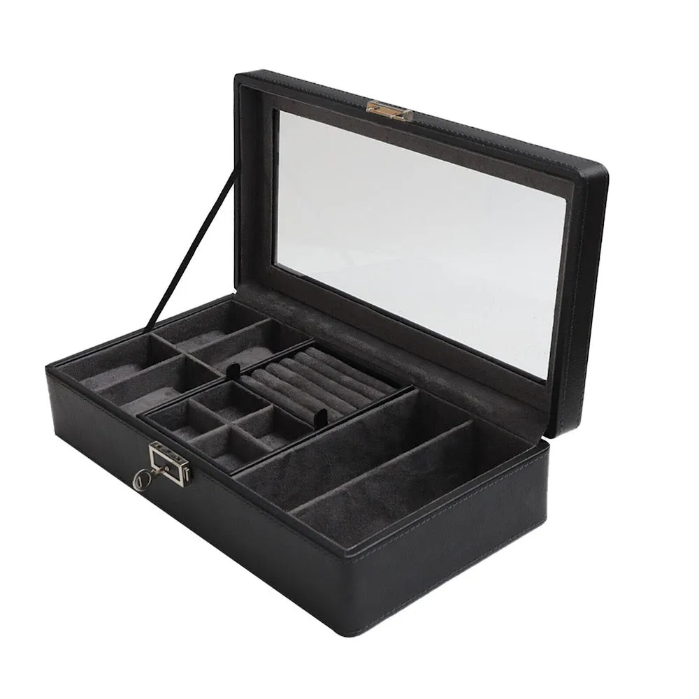 StitchesandTweed Watch and Accessories Organizer Matte Leatherette Case