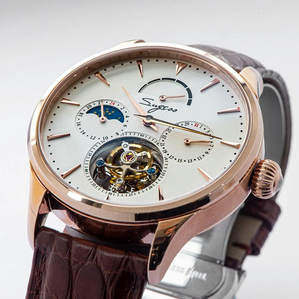 Sugess Seagull's tourbillon movement multifunctional mechanical men's watch 8007 fashion men's watch business waterproof