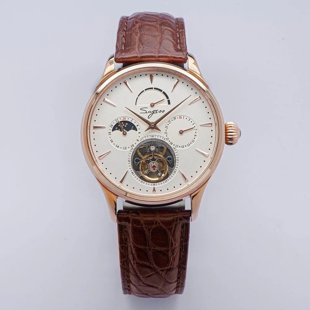 Sugess Seagull's tourbillon movement multifunctional mechanical men's watch 8007 fashion men's watch business waterproof