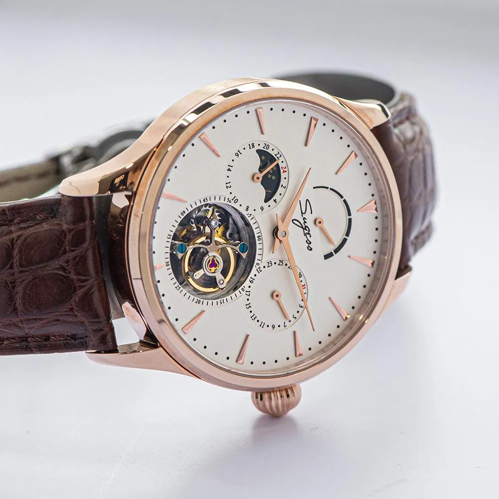 Sugess Seagull's tourbillon movement multifunctional mechanical men's watch 8007 fashion men's watch business waterproof