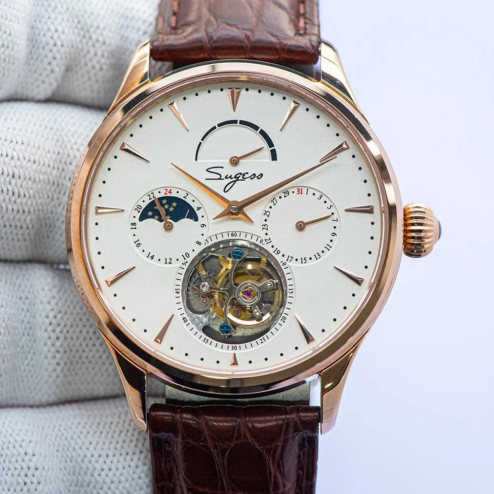 Sugess Seagull's tourbillon movement multifunctional mechanical men's watch 8007 fashion men's watch business waterproof