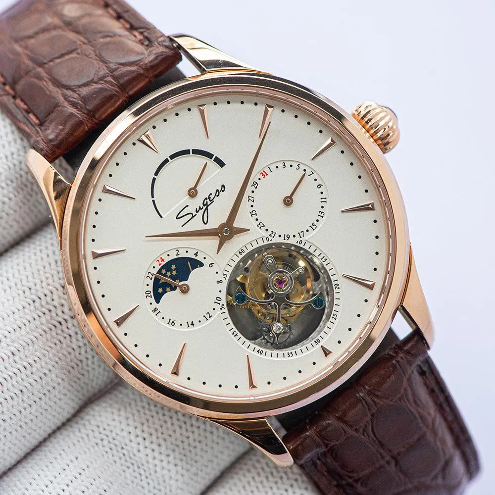 Sugess Seagull's tourbillon movement multifunctional mechanical men's watch 8007 fashion men's watch business waterproof