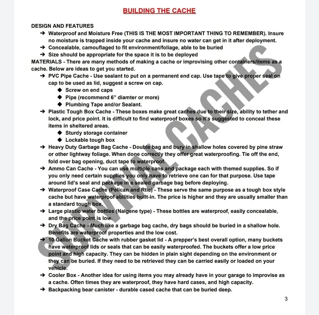 Survival Caches - Survival Caches (SHTF Deployment Guide)