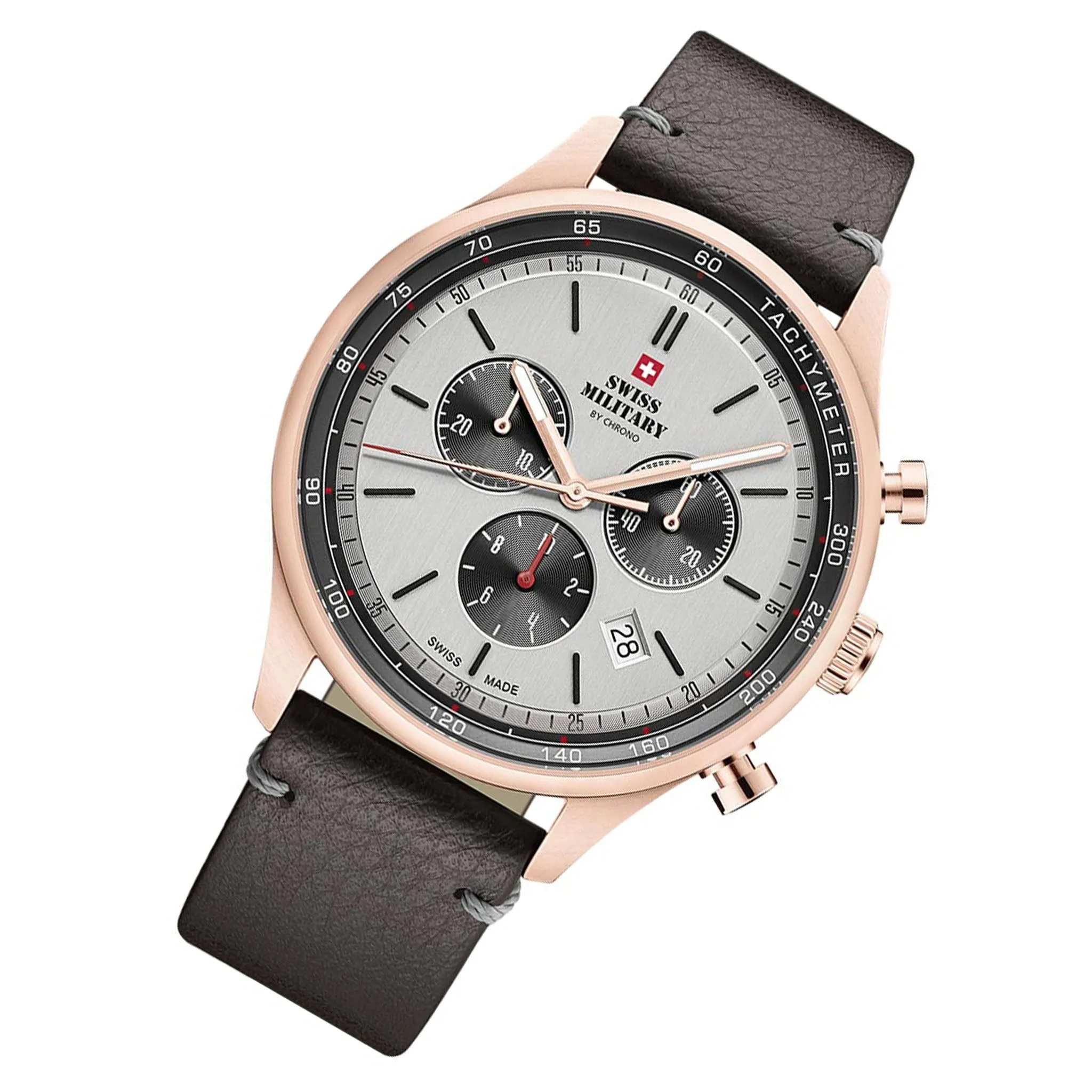 Swiss Military Sports Brown Leather Men's Watch - SM34081.09