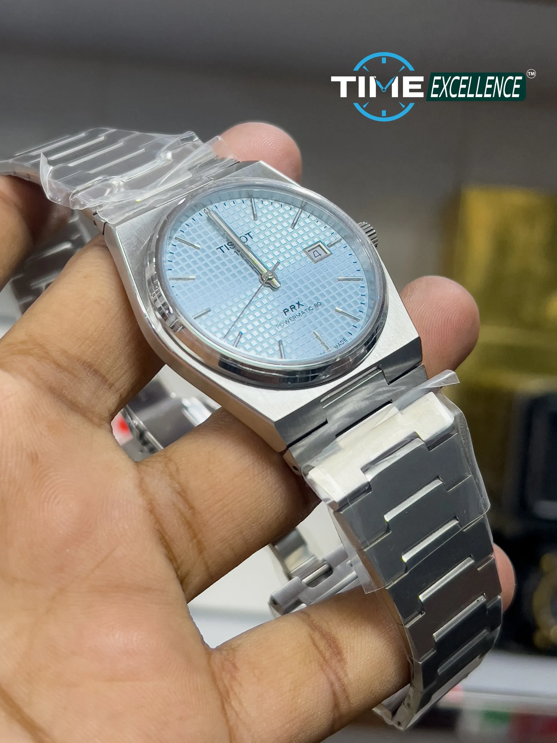 TISSOT PRX POWERMATIC 80 ICE BLUE DIAL MEN'S WATCH T1374071135100