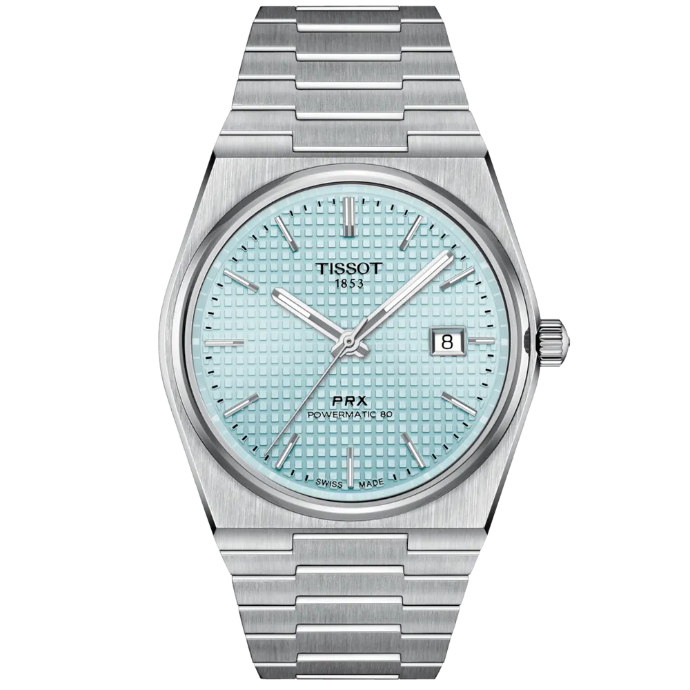 TISSOT PRX POWERMATIC 80 ICE BLUE DIAL MEN'S WATCH T1374071135100