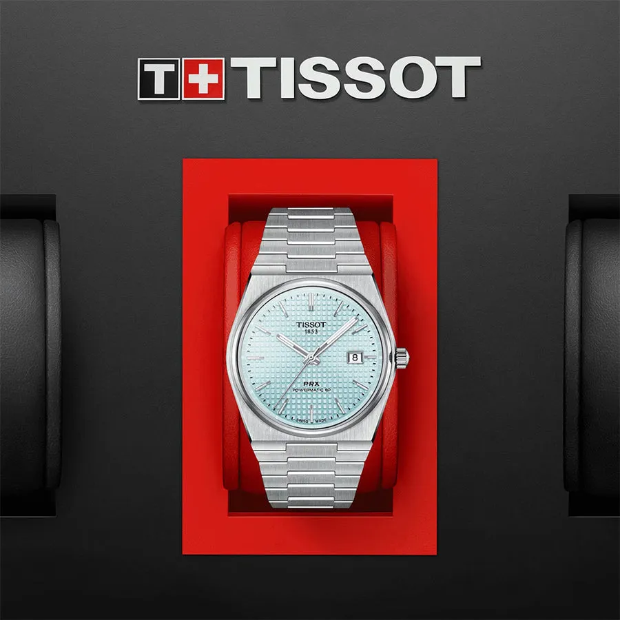 TISSOT PRX POWERMATIC 80 ICE BLUE DIAL MEN'S WATCH T1374071135100