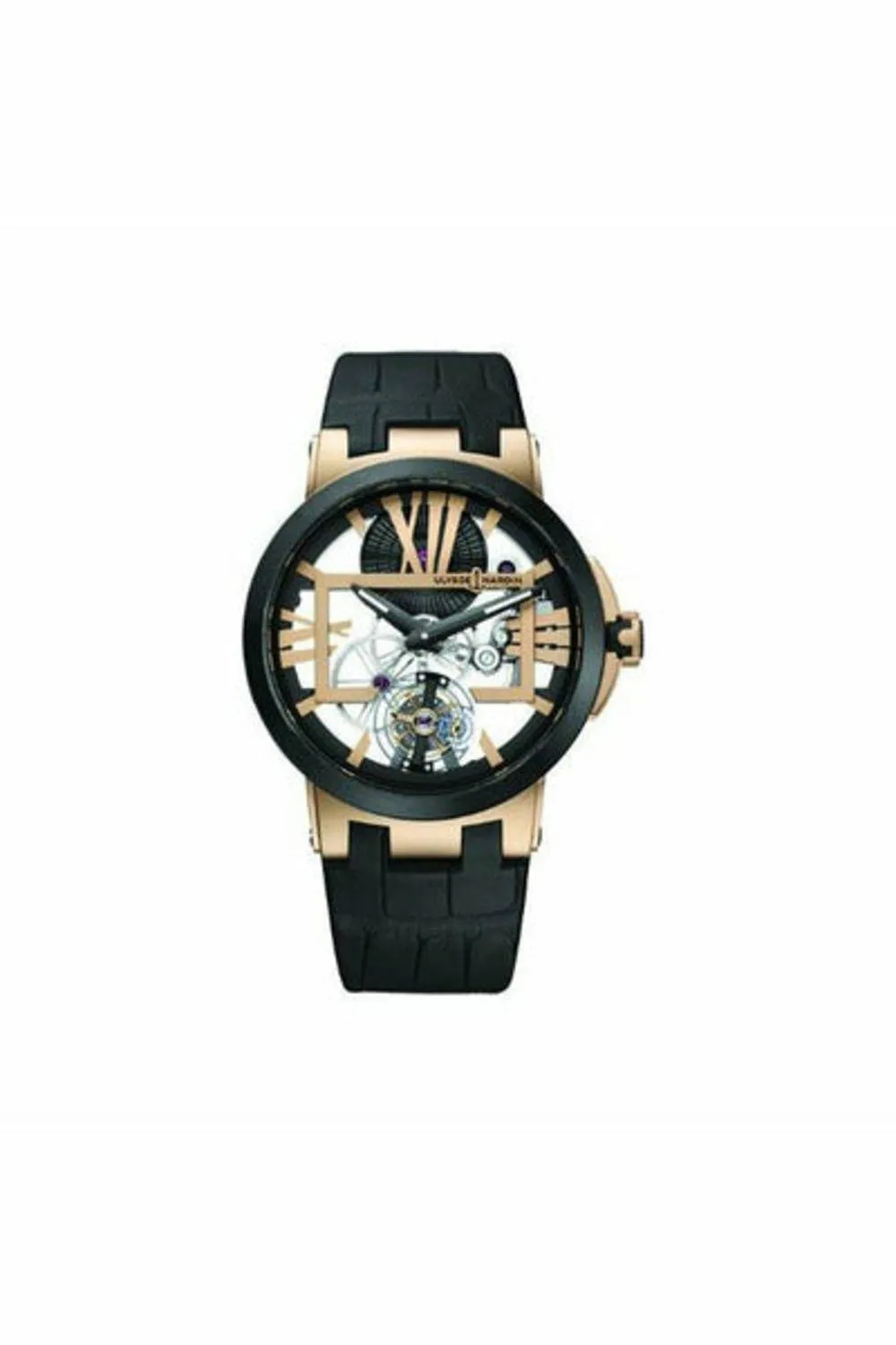 ulysse nardin executive skeleton tourbillon 45mm 18kt rose gold men's watch