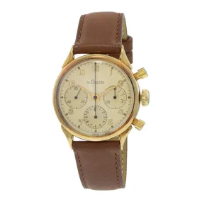 Vintage 1950's LeCoultre Chronograph 35mm 18KT Yellow Gold