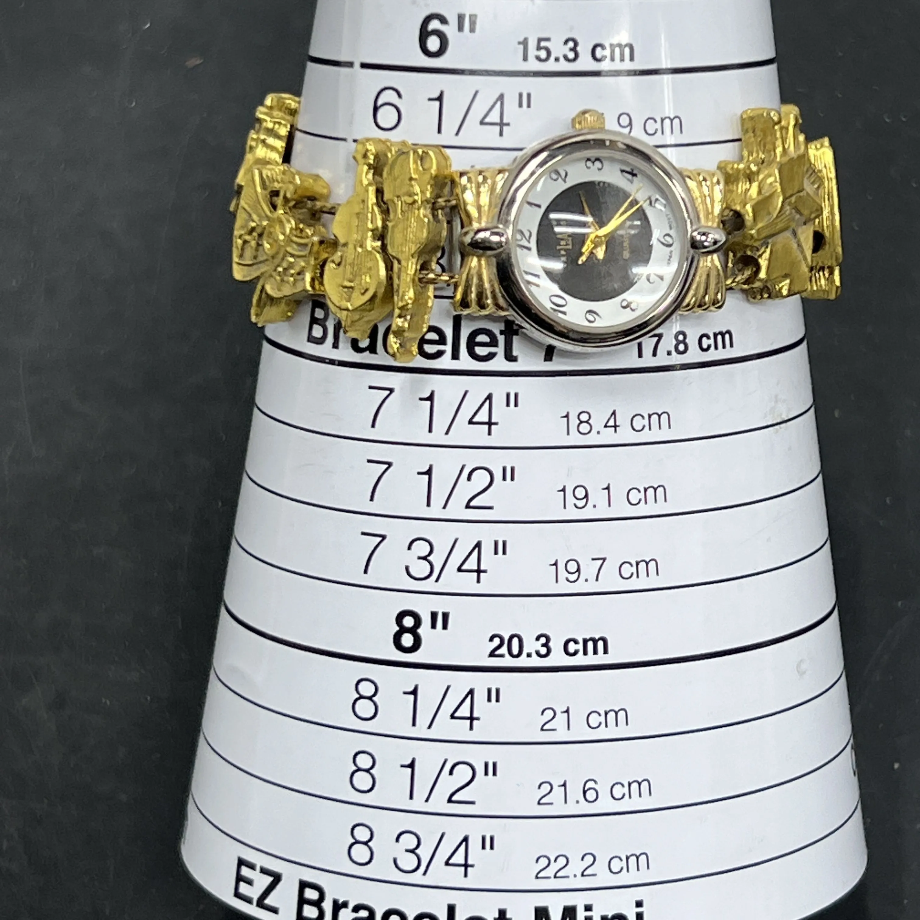 Vintage LA Express Gold Watch 1990s Charm Style Musical Works w/New Battery