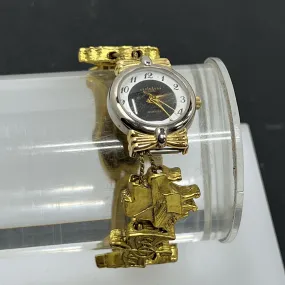 Vintage LA Express Gold Watch 1990s Charm Style Musical Works w/New Battery