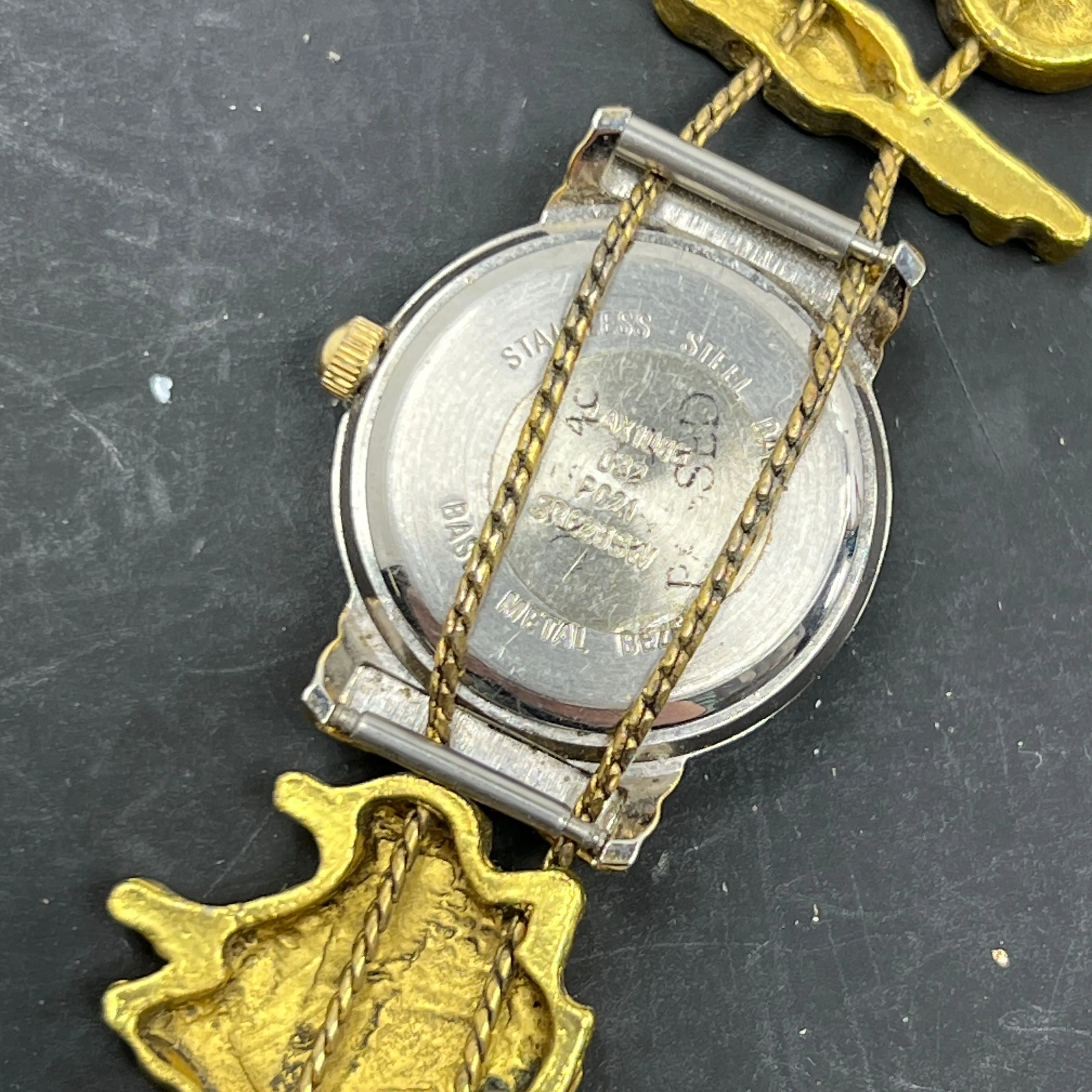 Vintage LA Express Gold Watch 1990s Charm Style Musical Works w/New Battery