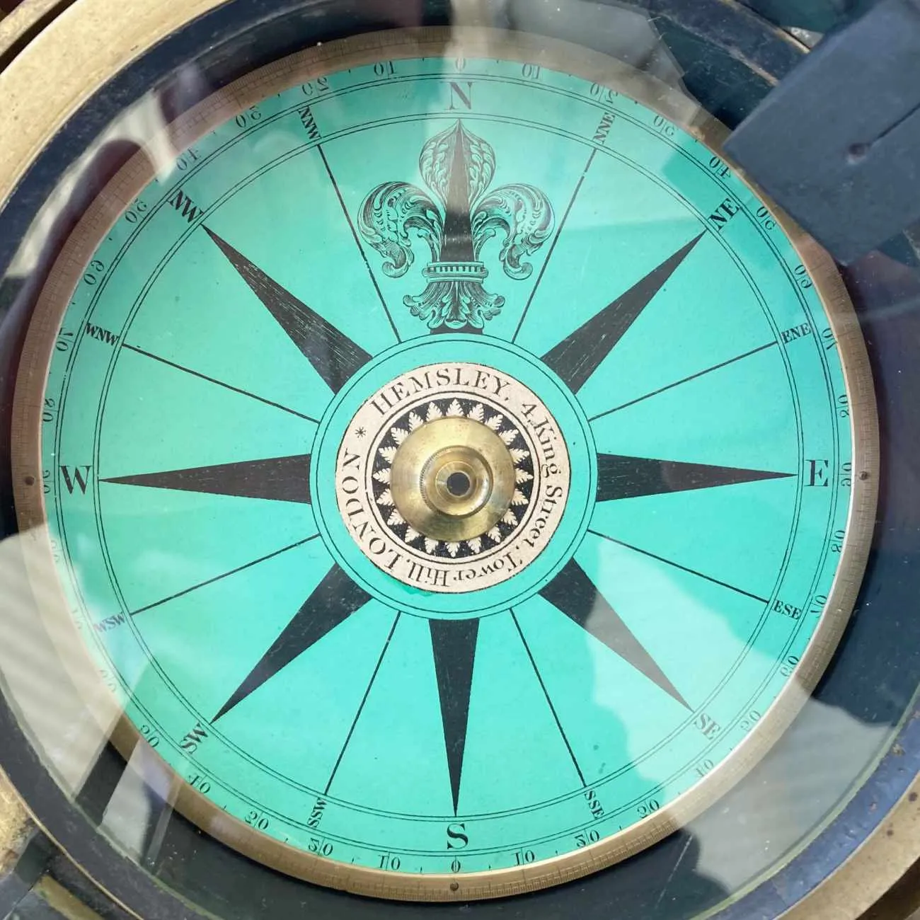 William IV Dry Card Marine Sighting Compass by Hemsley of Tower Hill London