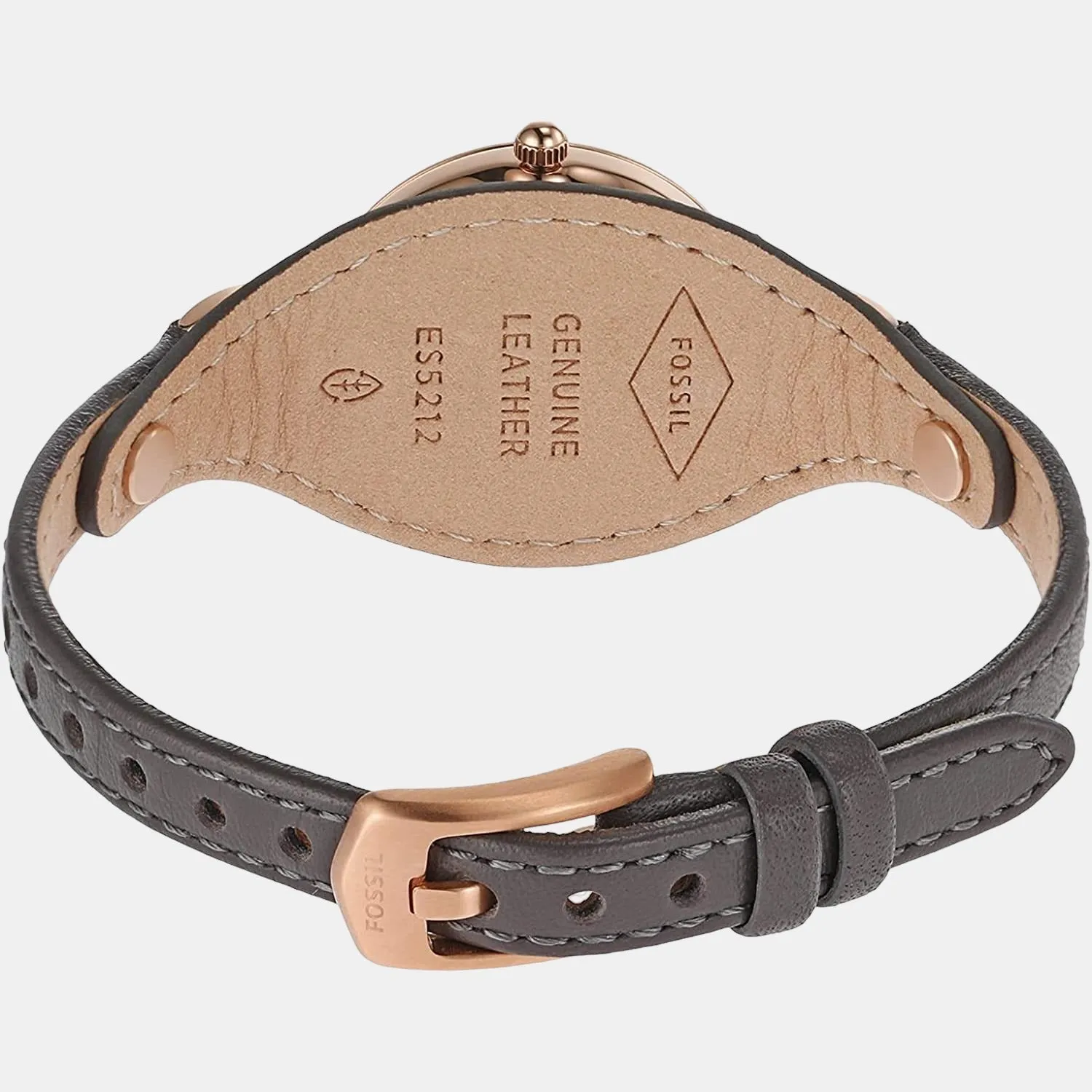 Women's Rose Gold Analog Leather Watch ES5212