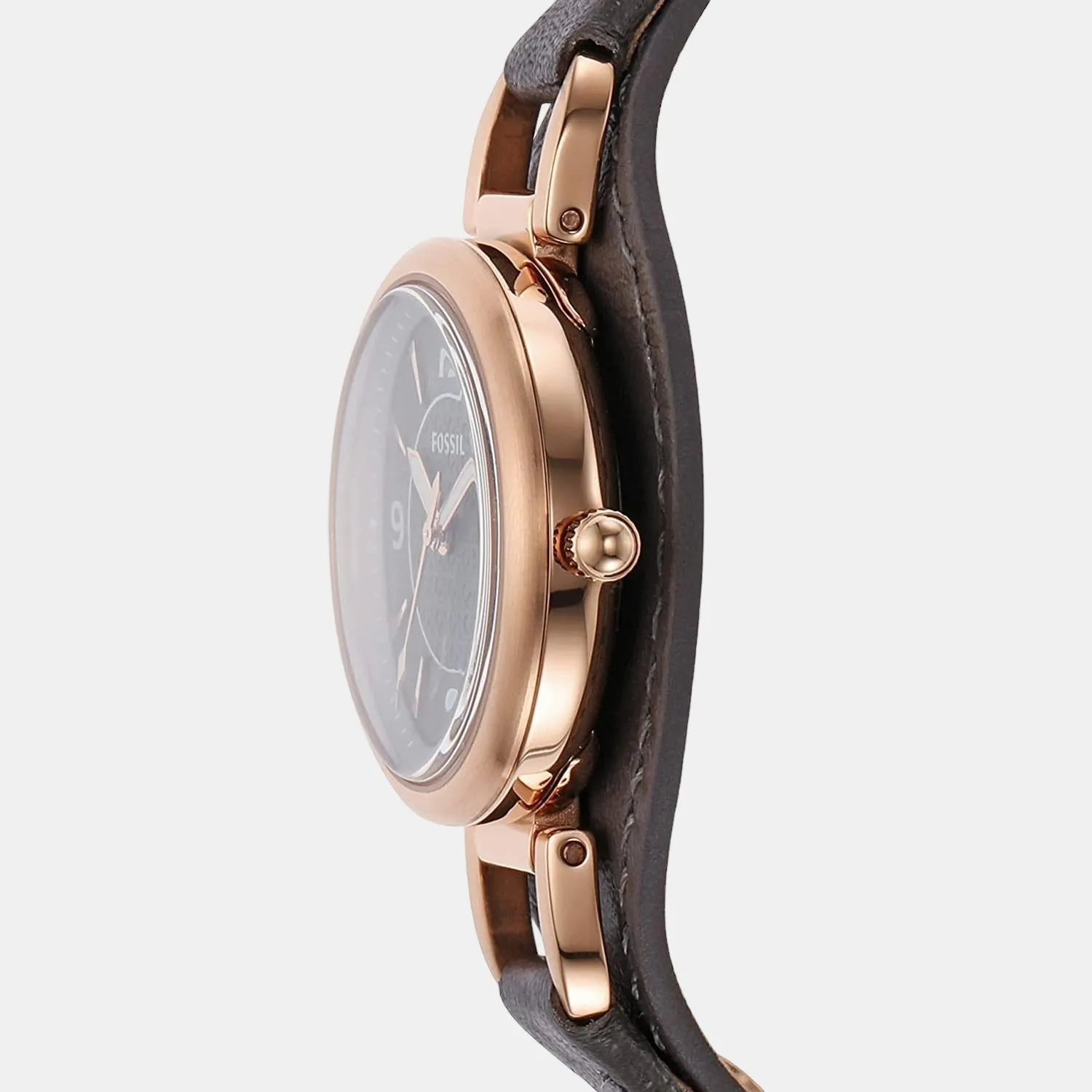 Women's Rose Gold Analog Leather Watch ES5212