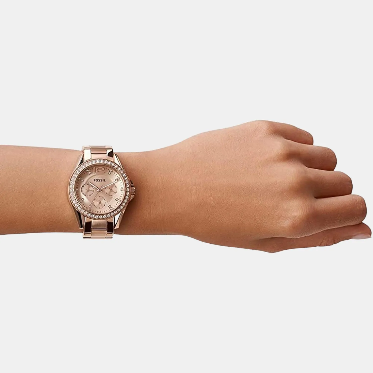 Women's Rose Gold Stainless Steel Chronograph Watch ES2811I