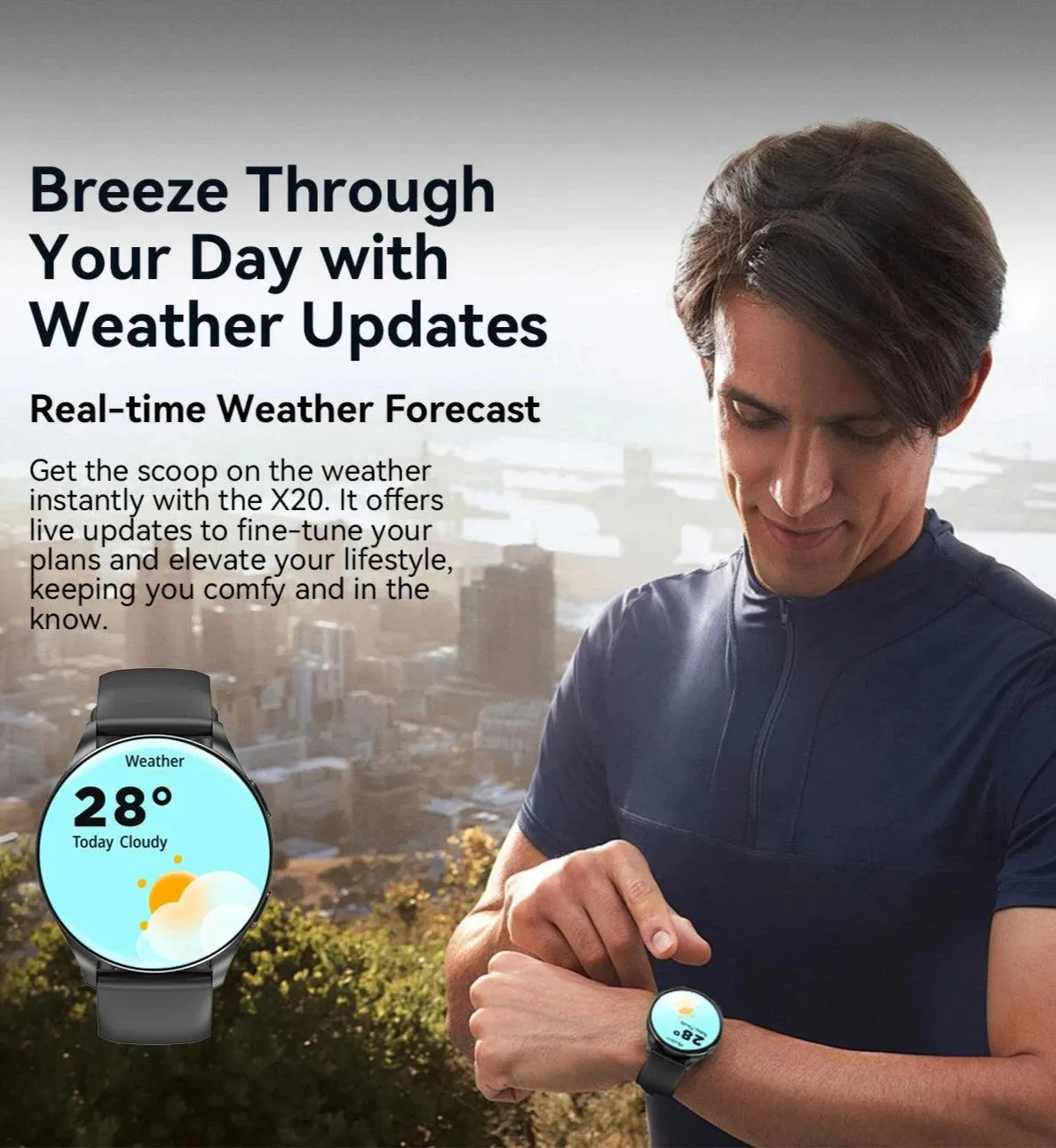 World Premiere Blackview Smartwatch X20 AMOLED Display Hi-Fi Bluetooth